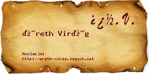 Éreth Virág névjegykártya